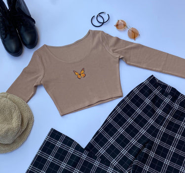 Monarch Y2K Top Tops Burger Bae XS Beige 