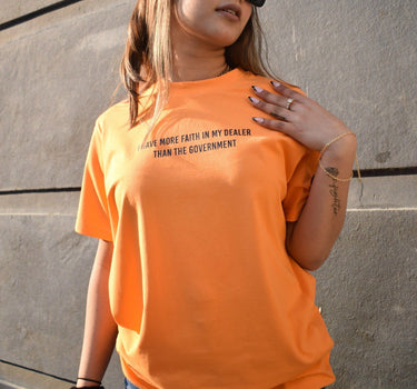 More faith in My Dealer Oversized Tee (T-shirt) Oversized T-shirt Burger Bae FreeSize Orange 
