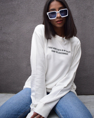 More Faith In My Dealer Sweatshirt Sweatshirt Burger Bae S White 