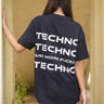 More FKN Techno Oversized Tee (T-shirt) Oversized T-shirt Burger Bae Free Size Navy 