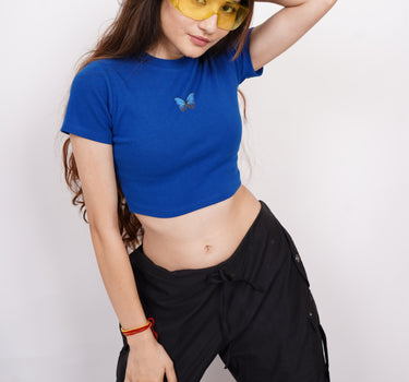 Morpho : Burger Bae Round Neck Crop Baby Tee For Women