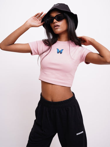 Morpho : Burger Bae Round Neck Crop Baby Tee For Women