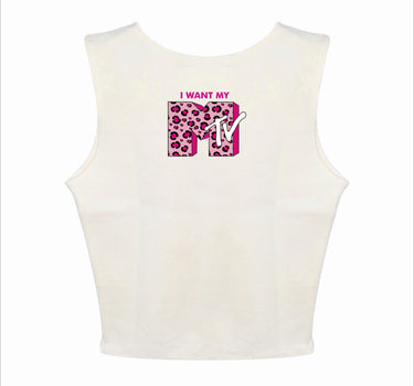 I Want My MTV (Cheetah) : Burger Bae Sleeveless Rachel Tank For Women