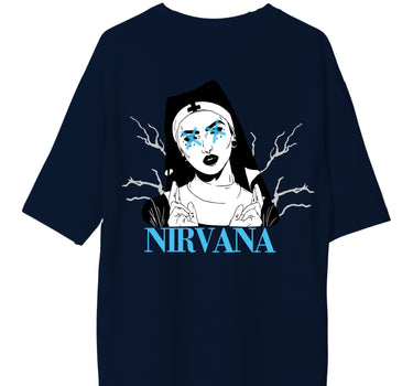 Nirvana The NUN : Burger Bae Oversized  Tee For Men and Women