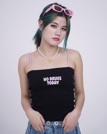 No Drugs Today Camisole Camisole Burger Bae XS Black 