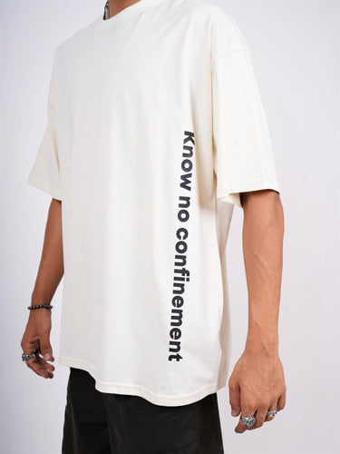 Non-Confinement Round Neck Drop Sleeved Oversized Tee (T-shirt) - BurgerBae