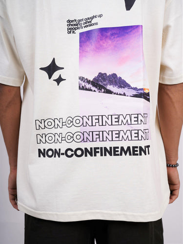 Non-Confinement Round Neck Drop Sleeved Oversized Tee (T-shirt) - BurgerBae