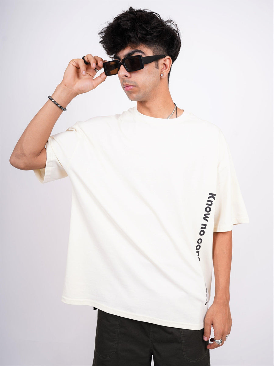 Non-Confinement Round Neck Drop Sleeved Oversized Tee (T-shirt) - BurgerBae