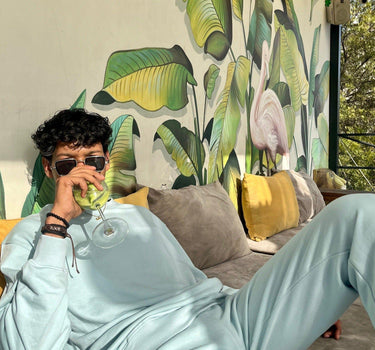 Paradox Co-Ord Set For Men Co-ord set Burger Bae S Pastel Sky Blue 