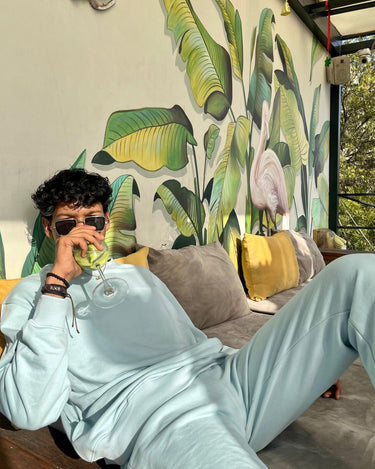 Paradox Co-Ord Set For Men Co-ord set Burger Bae S Pastel Sky Blue 