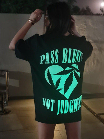 Pass Bl*nts (Glow in Dark) Oversized Tee (T-shirt) Oversized T-shirt Burger Bae FreeSize 