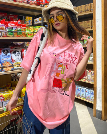 Pink Panther & The Inspector - Oversized Tee (T-shirt) Oversized T-shirt BurgerBae 