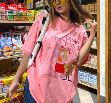 Pink Panther & The Inspector - Oversized Tee (T-shirt) Oversized T-shirt BurgerBae 