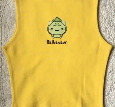 Pokemon Balbasaur Rachel Tank Tanks Burger Bae XS Bright Yellow 