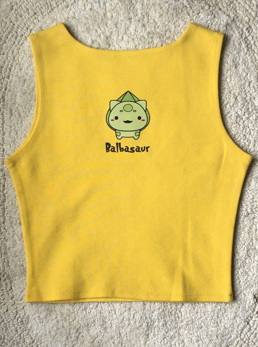 Pokemon Balbasaur Rachel Tank Tanks Burger Bae XS Bright Yellow 