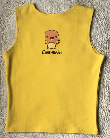 Pokemon Charmander Rachel Tank Tanks Burger Bae XS Bright Yellow 