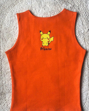 Pokemon Pikachu Rachel Tank Tanks Burger Bae XS Bright Orange 