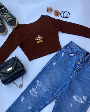 Pringle Princess Y2K Top Tops Burger Bae XS Coffee Brown 