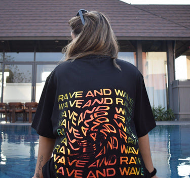 Rave & Wave (Holographic) Oversized Tee (T-shirt) Oversized T-shirt Burger Bae 