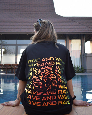 Rave & Wave (Holographic) Oversized Tee (T-shirt) Oversized T-shirt Burger Bae 