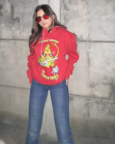 Rockin Around The Christmas Tree Hoodie Hoodies Burger Bae S Red 