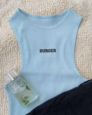 Racer Tanks All Colors Tanks Burger Bae XS Pastel Sky Blue 
