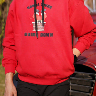 Santa Goes Down Hoodie For Men Hoodies Burger Bae 