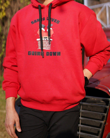 Santa Goes Down Hoodie For Men Hoodies Burger Bae 