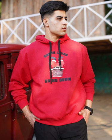 Santa Goes Down Hoodie For Men Hoodies Burger Bae 