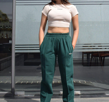Scarlet Set (Gigi Tee+New York Pants) Co-ord set Burger Bae XS Beige-BottleGreen 