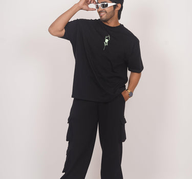 School Kills Artist (Green Glow) Drop-Sleeved Tee (T-shirt) - BurgerBae