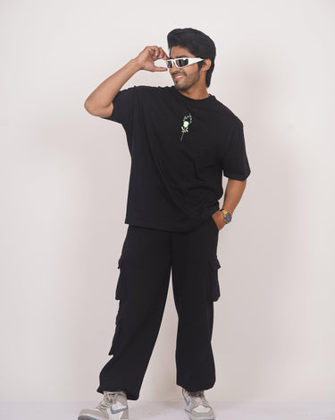 School Kills Artist (Green Glow) Drop-Sleeved Tee (T-shirt) - BurgerBae