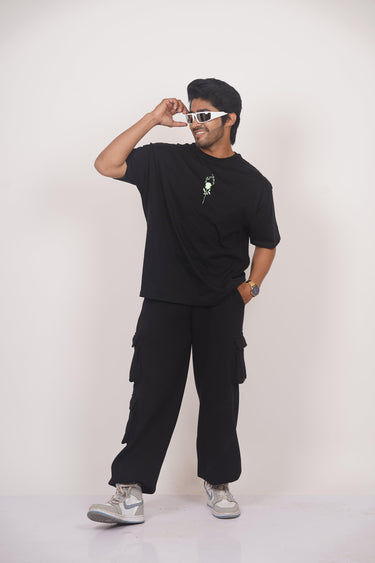 School Kills Artist (Green Glow) Drop-Sleeved Tee (T-shirt) - BurgerBae