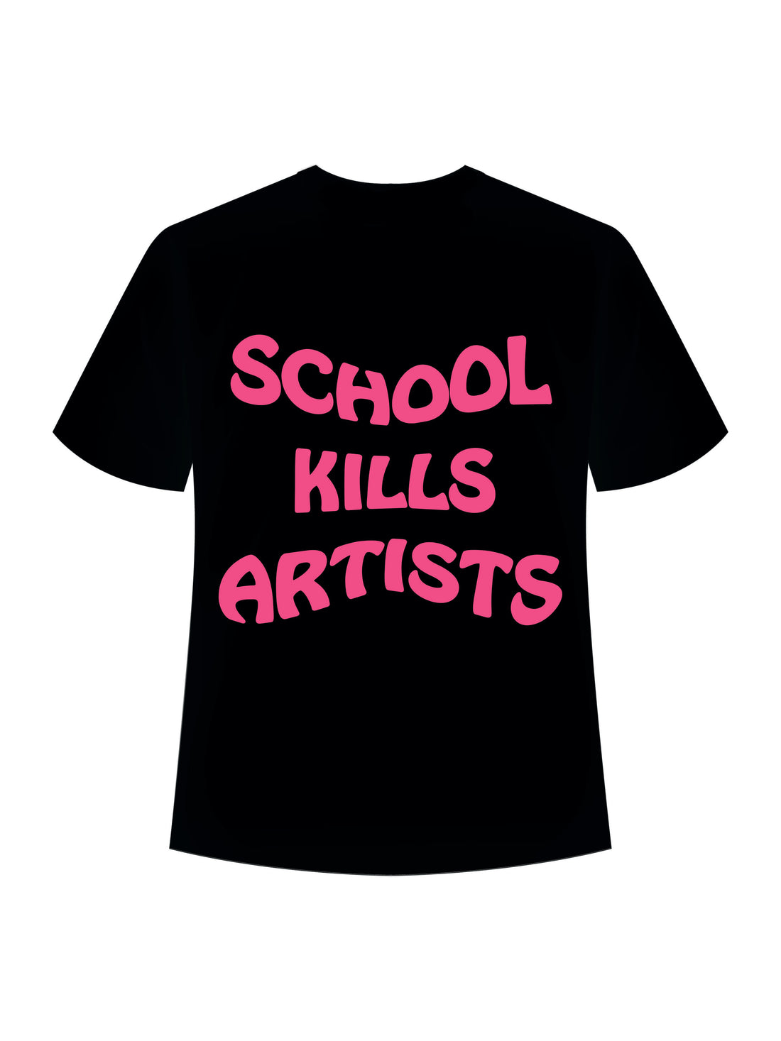 School Kills Artist Glow In dark (Pink Glow) Drop-Sleeved Tee For Men and Women