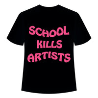 School Kills Artist Glow In dark (Pink Glow) Drop-Sleeved Tee