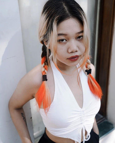 Scrunchie Top Tops Burger Bae XS White 