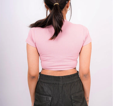 Semi Nice - Burger Bae Round Neck Crop Baby Tee - BurgerBae