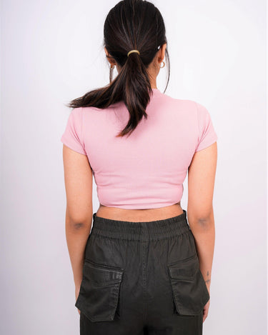 Semi Nice - Burger Bae Round Neck Crop Baby Tee - BurgerBae