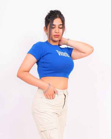 Semi Nice - Burger Bae Round Neck Crop Baby Tee - BurgerBae