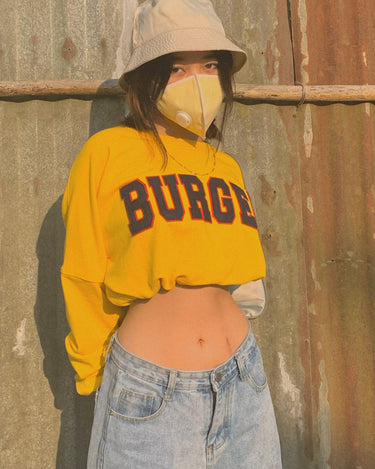 Signature Big Logo Burger Knot Crop Sweatshirt Sweatshirt Burger Bae 