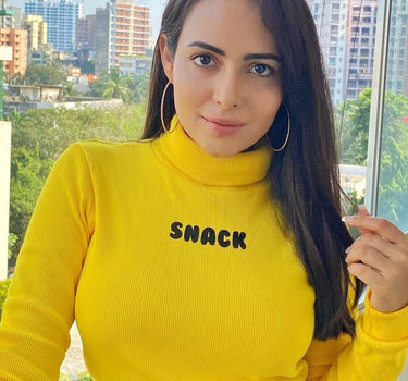 Snack Turtleneck Turtle-Necks Burger Bae XS Bright Yellow 