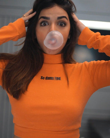 So Damn Fine Turtleneck Turtle-Necks Burger Bae XS Bright Orange 