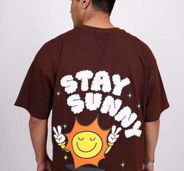 Stay Sunny - Drop-Sleeved Tee (T-shirt) For Men - BurgerBae