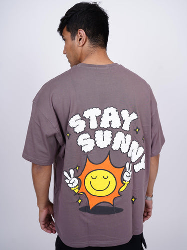Stay Sunny - Drop-Sleeved Tee (T-shirt) For Men - BurgerBae