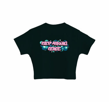 Stop Making Sense : Burger Bae Round Neck Crop Baby Tee For Women