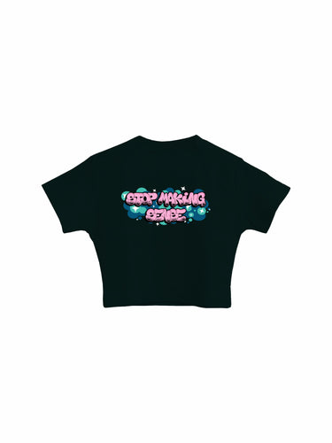 Stop Making Sense : Burger Bae Round Neck Crop Baby Tee For Women