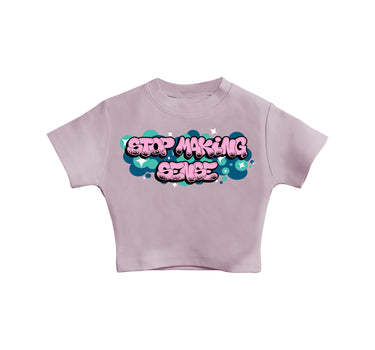 Stop Making Sense : Burger Bae Round Neck Crop Baby Tee For Women
