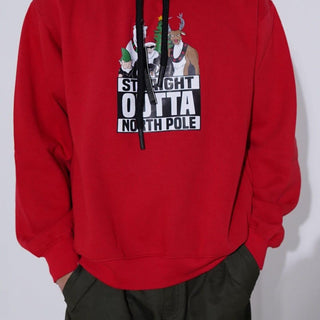 Straight Outta Northopole Hoodie For Men Hoodies Burger Bae S Red 