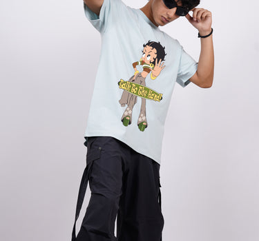 Betty Boop Talk To The Hand : Burger Bae Oversized  Tee For Men and Women
