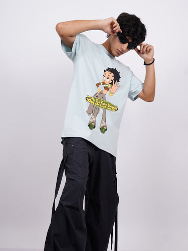 Betty Boop Talk To The Hand : Burger Bae Oversized  Tee For Men and Women